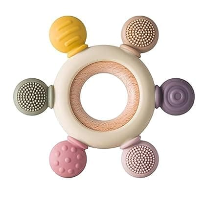 Natural Wooden Baby Teether Toy